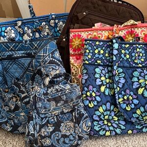 Lot of Vera Bradley Multi-Print Quilted Collection in Blue, Brown, Pink